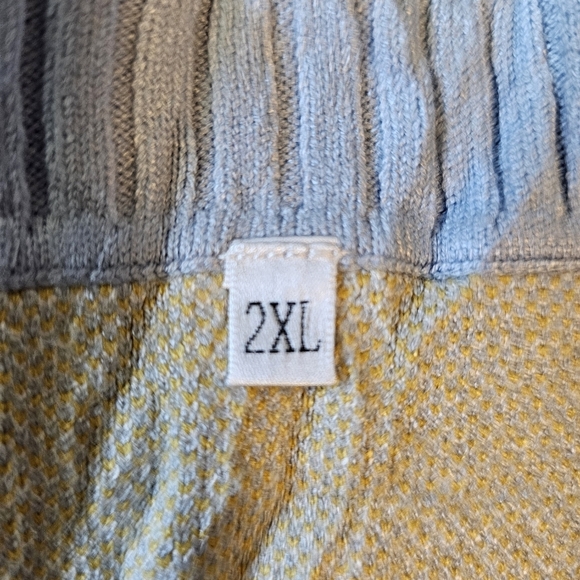 Women's Blue Daisy Knit Collared Sweater Vest Cap Sleeve V-Neck Pullover - Picture 12 of 12